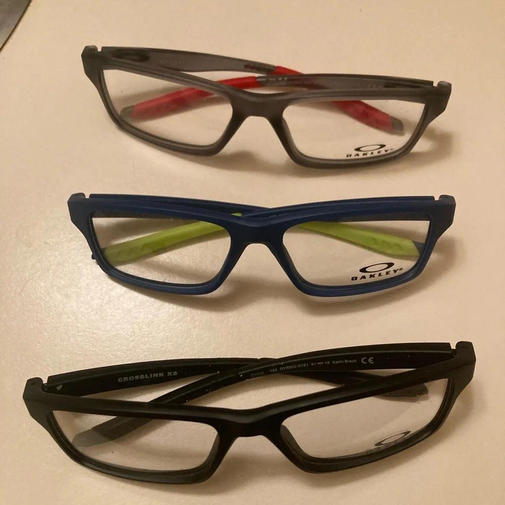 Oakley Crosslink XS Eyeglass Frames - Black, Blue, Gray
